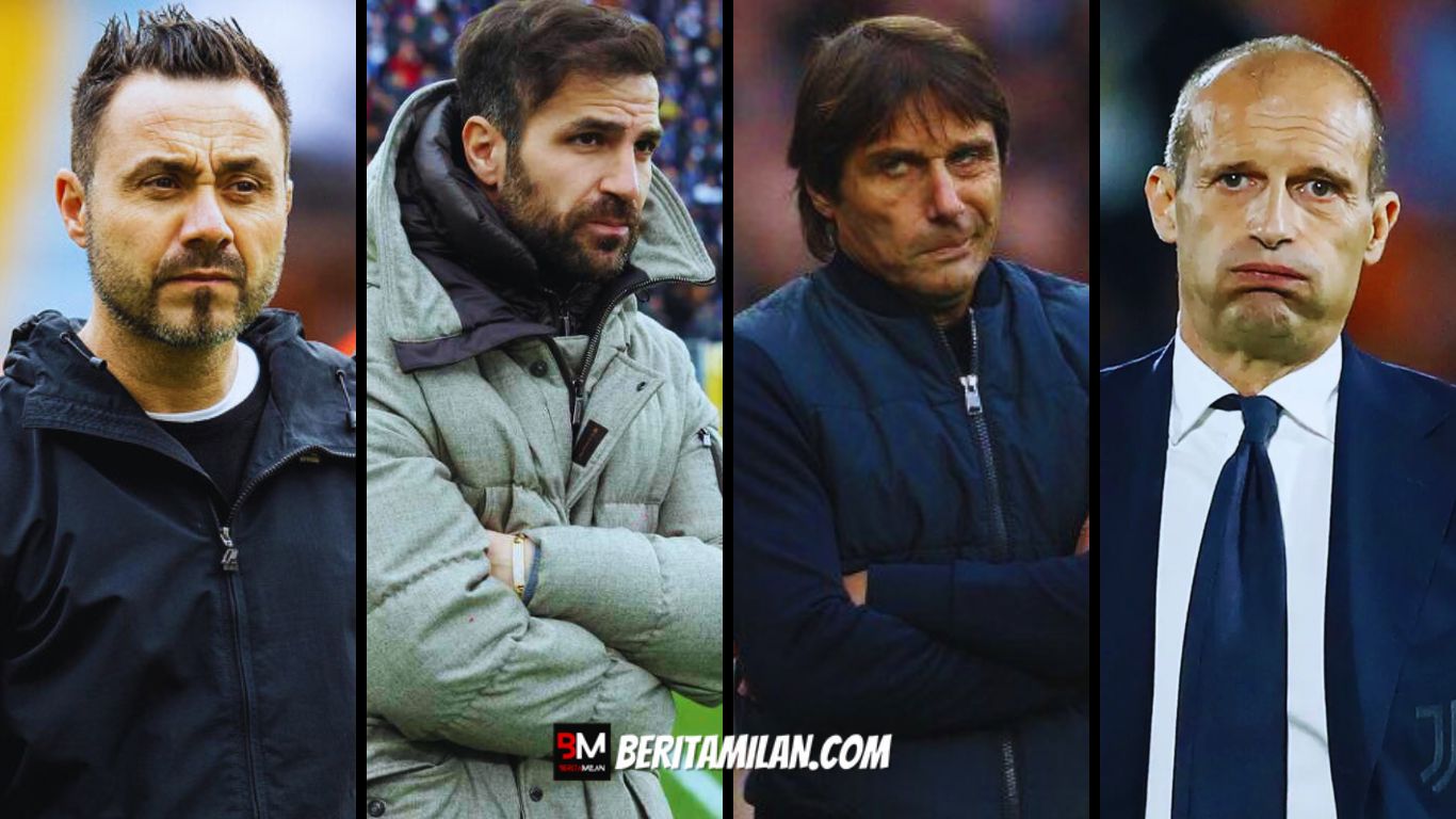 Roberto De Zerbi, Cesc Fabregas, Antonio Conte, Massimiliano Allegri, AC Milan,