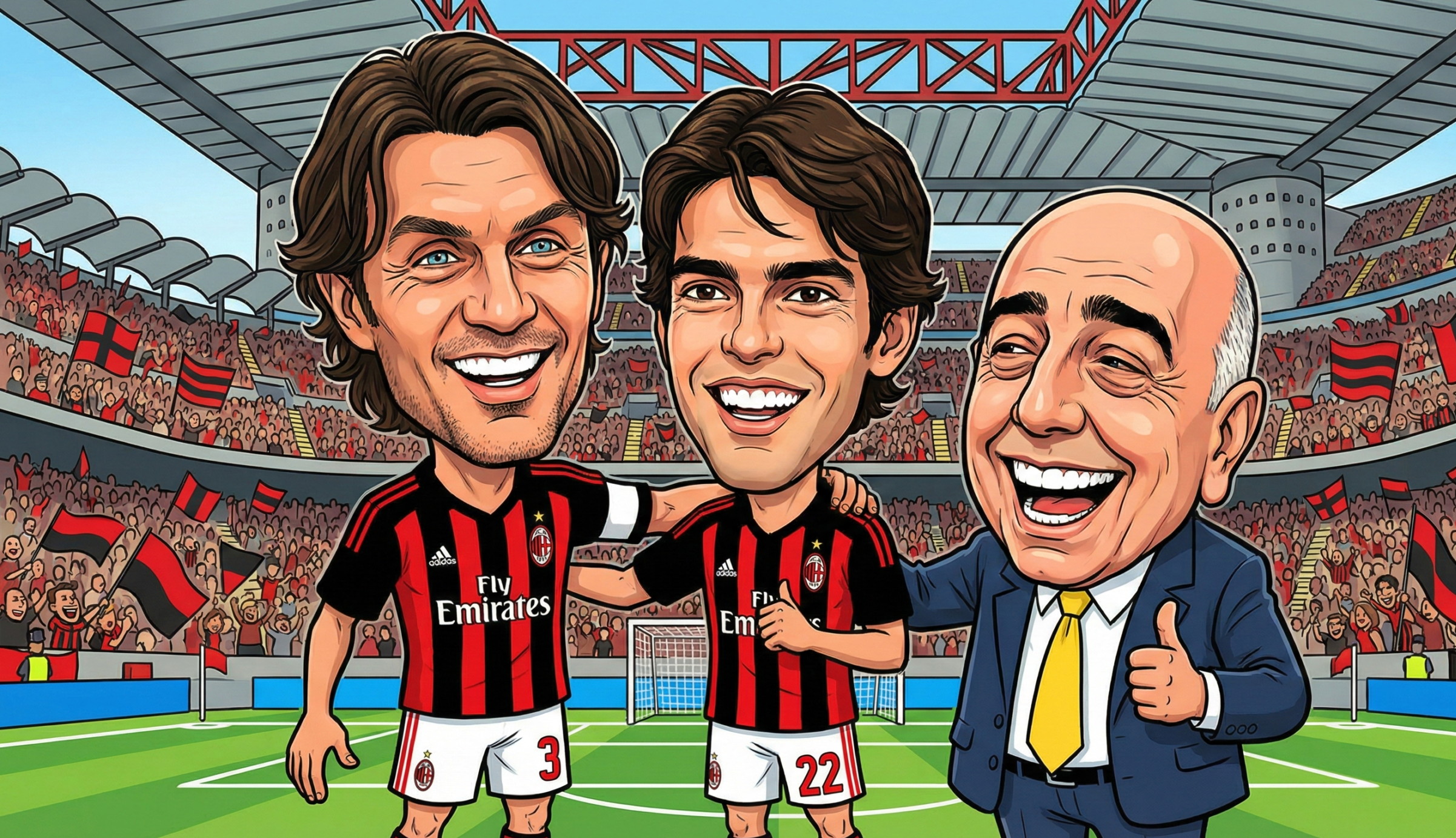Paolo Maldini, Ricardo Kaka, Adriano Galliani