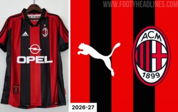 BOCORAN JERSEY 2026/27: Milan Kembali ke Era 90-an dengan Garis Klasik