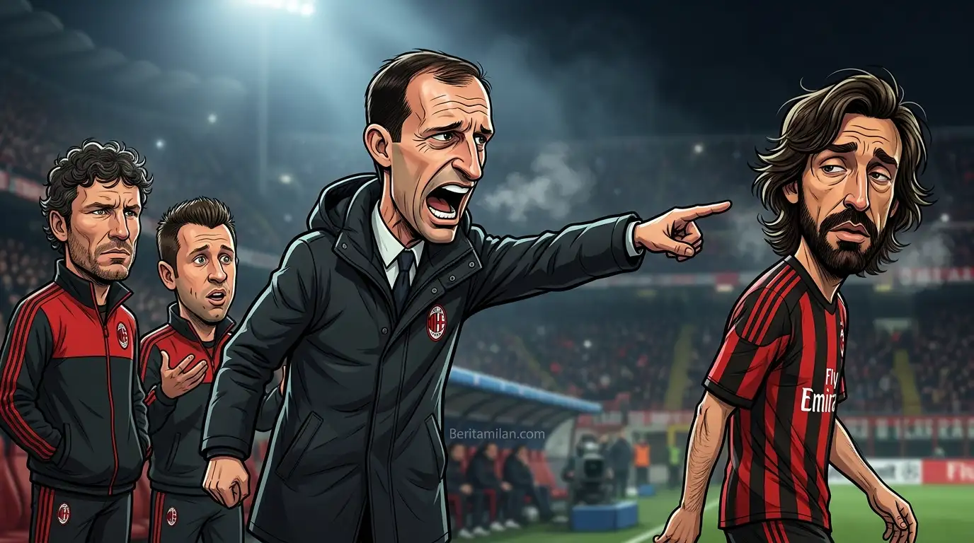 Massimiliano Allegri, Andrea Pirlo, Massimiliano Allegri, Mark Van Bommel dan Antonio Cassano